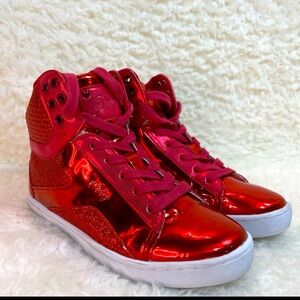 Pastry Pop Tart Glitter Red Dance Shoes Sneakers Youth Size US 3
